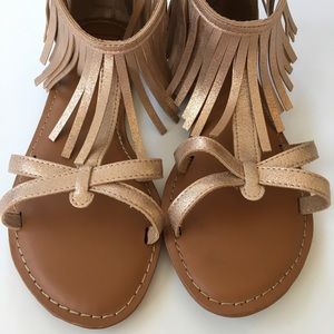 Gap Kids Rose Gold Fringe Gladiator Sandals